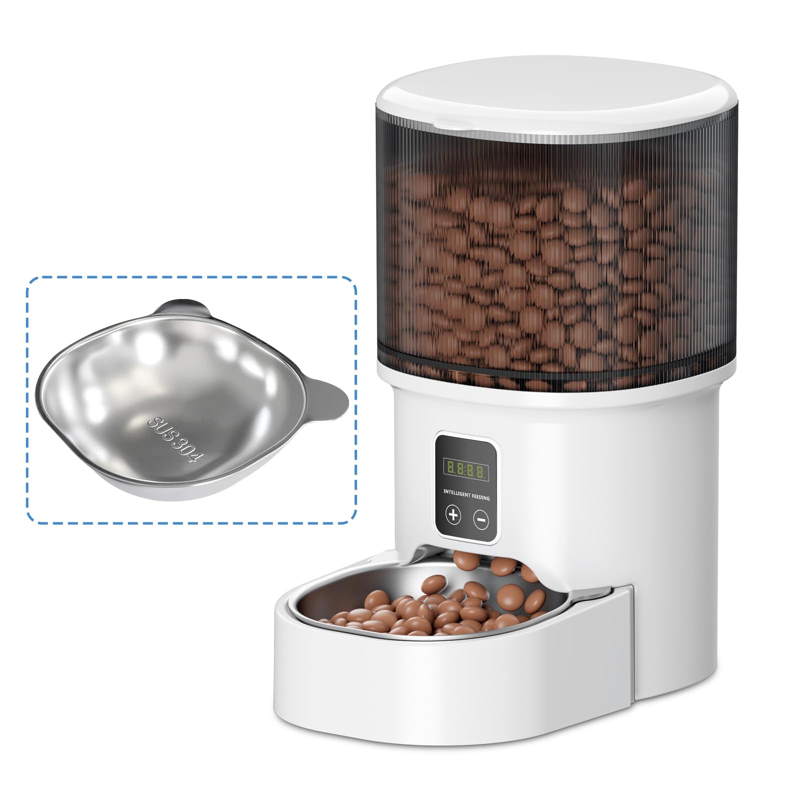 Amazon | CozyMoew 自動給餌器 猫 タイマー式 4L ペット 自動餌やり機